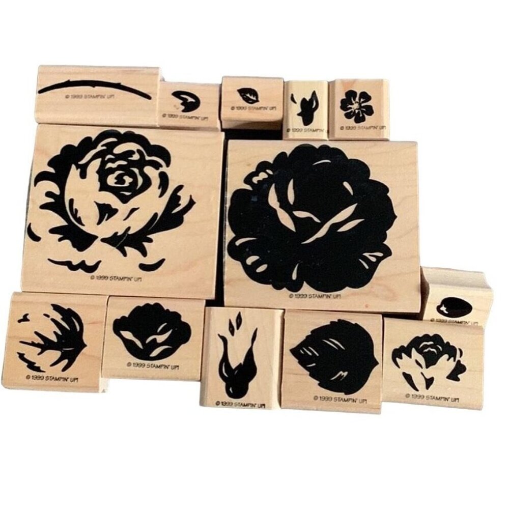 Stampin Up! Definitely Decorative Cottage Rose Rubber Stamp Set